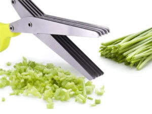 Multifunctional Multi-layer Green Onion Scissors Stainless Steel Onion Cutting Knife Herb Seaweed Spice Scissors Kitchen Scissor Kitchen Gadgets