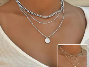 Women's Multilayer Necklace Ins Fashion Disc Pendant Clavicle Necklace Chains Personality Jewelry