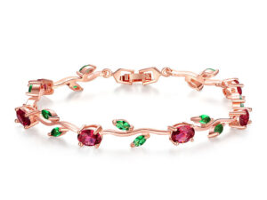 Plated crystal ladies bracelet