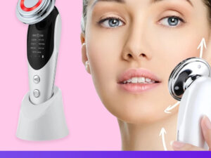 7-in-1 Facial Massager EMS Micro-current Color Light Vibration LED Beauty Purifying Introducer Skin Care Beauty Device